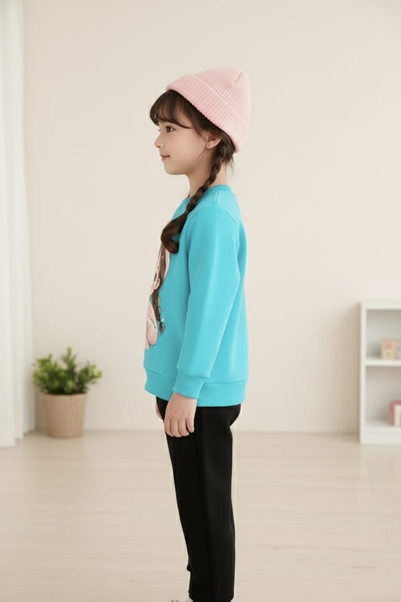 Viel Innate Aqua Blue Sweatshirt for Girls - Image 2